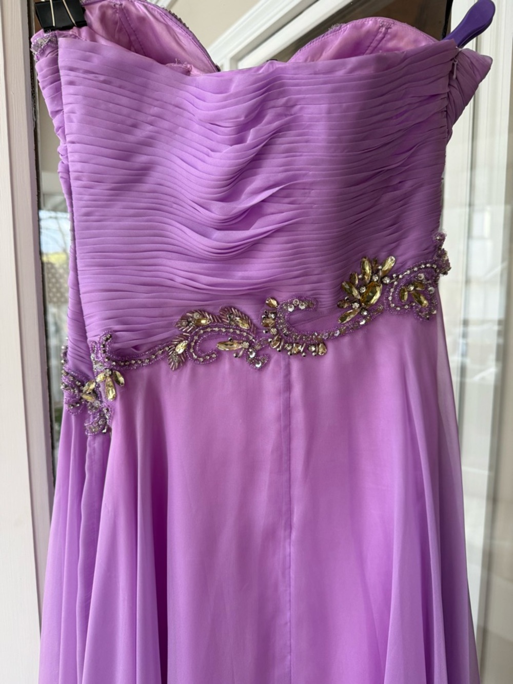 PROM Alyce Paris Lavender Strapless Beaded Evening Gown worn ONCE! Dry cleaned. - Picture 6 of 7
